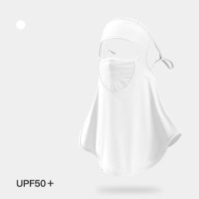 Women's Sports Riding Outdoor Summer Ice Silk Sunscreen Mask (Option: White stomata-Average size)