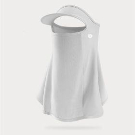 Women's Sports Riding Outdoor Summer Ice Silk Sunscreen Mask (Option: Grey brim-Average size)