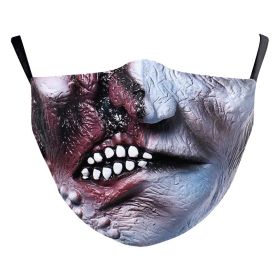 Halloween Digital Printing Funny Face Double-layer Dust Mask (Option: B178 993-Adult Average Size)