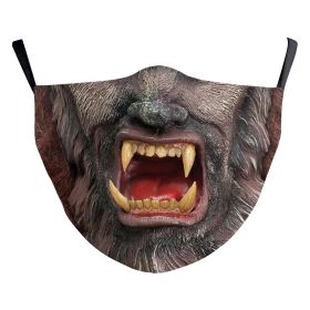 Halloween Digital Printing Funny Face Double-layer Dust Mask (Option: B178 990-Adult Average Size)