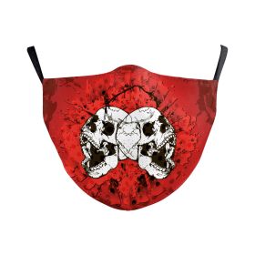Digital Printing Wansheng Face Mask Skull Double-layer Dust Mask (Option: B178 122-Average Size For Adults)