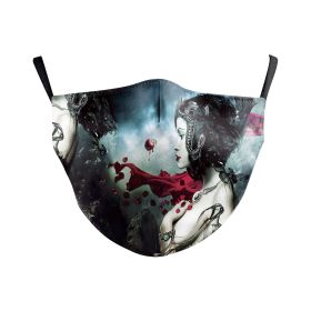Digital Printing Wansheng Face Mask Skull Double-layer Dust Mask (Option: B178 102-Average Size For Adults)