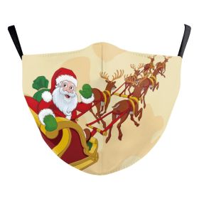 Santa Elk Digital Printing Double-layer Dust Mask (Option: B178 1304-Average Size For Adults)